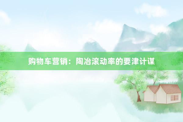 购物车营销：陶冶滚动率的要津计谋